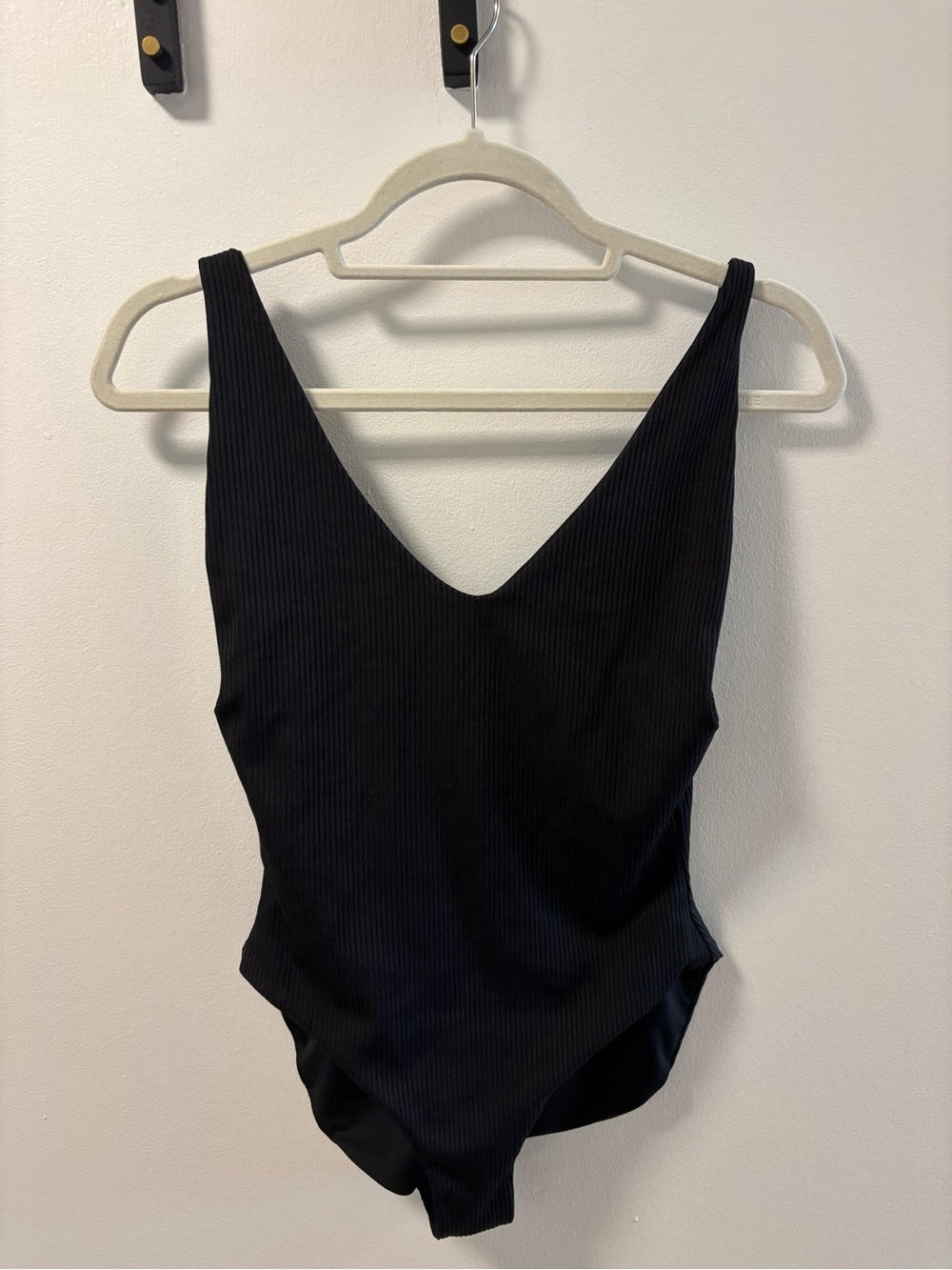 The Minimalist Black Ribbed One-Piece Swimsuit